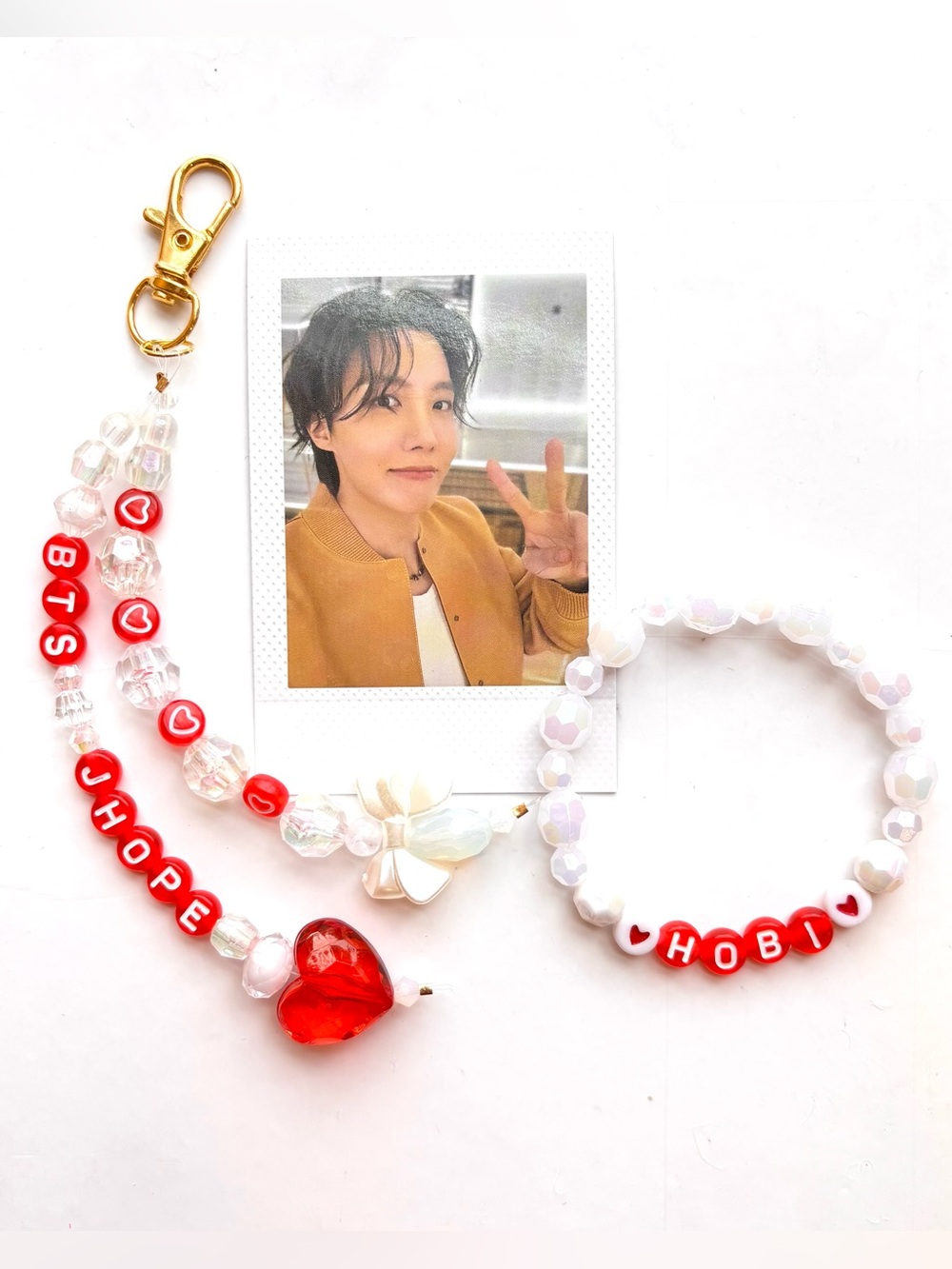 (3pcs) BTS JHOPE BIAS Keychain Bracelet Photocard BUNDLE